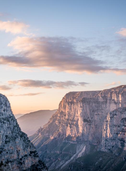 vikos ravine with amazing view from the top
